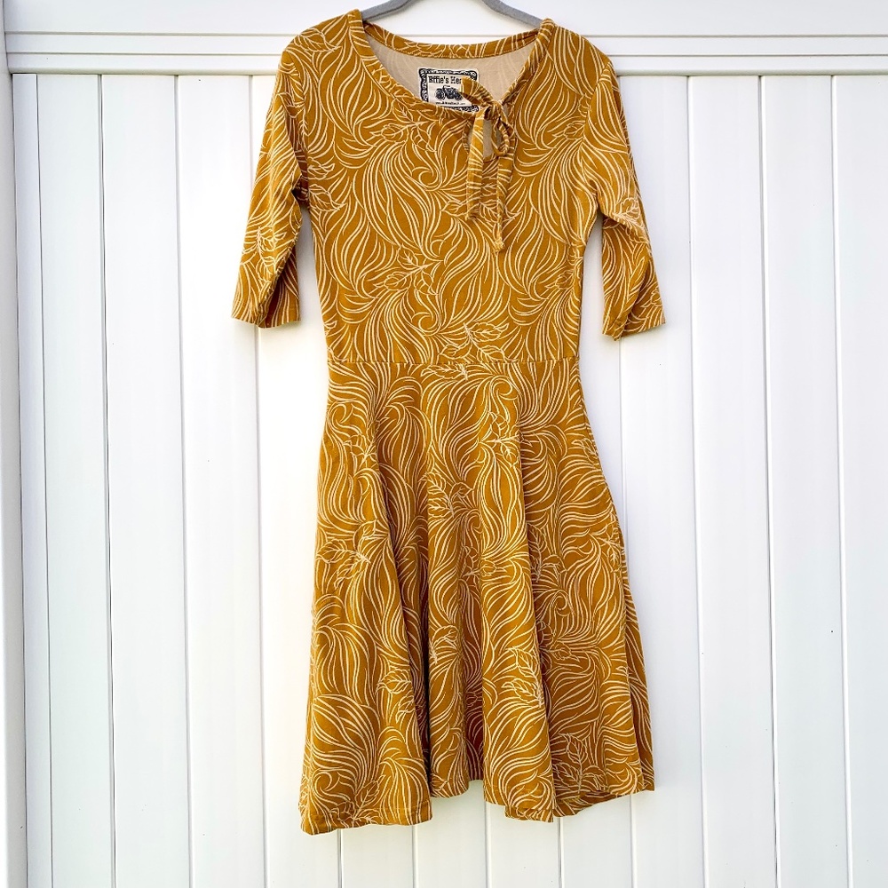 Effie's Heart Golden Yellow Flared Dress Medium